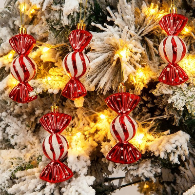Adornos Navideños Dulces Brillantes Con Baño Metálico
