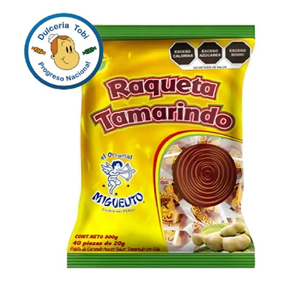 Miguelito Paleta Raqueta De Tamarindo Con Chile 40 Piezas | MercadoLibre