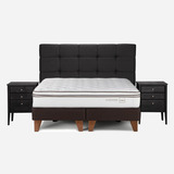 Cama Europea Classique+ 2 Plazas Con Muebles Issey Grafito