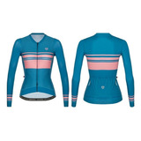 Jersey Ciclismo M/l Mujer Gw 2 And 1 Azul