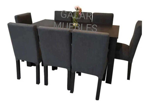 Juego De Comedor Mesa Ext. + 8 Sillas Chenille