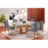 Conjunto Mesa E Cadeiras Jade 6 Lugares  Móveis Mix