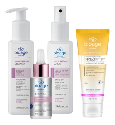 Kit Skin Care Rejuvenecedor Rotina Pró-aging Bioage + Brinde