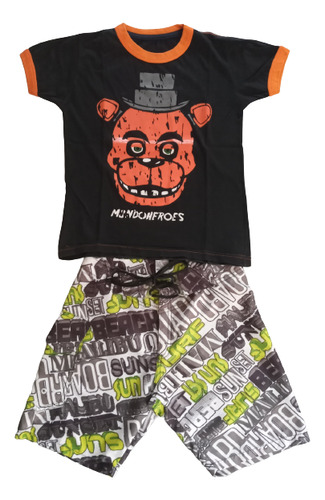 Set Bermuda Niño Over The Wave + Remera - Talle 8 Excelente!