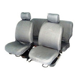 Funda Cubre Asiento Universal De Tela Completo Gris Claro