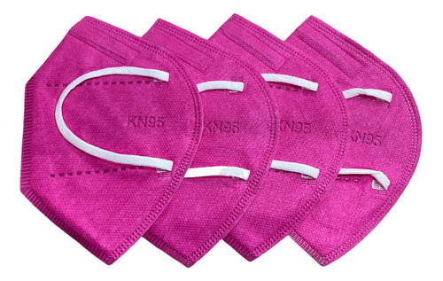 Cubrebocas Kn95 100pzs Adulto Rosa 5capas Bolsa Individual 