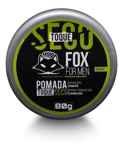 Pomada Modeladora Toque Seco Pote Cinza Fox For Men 80g Uv