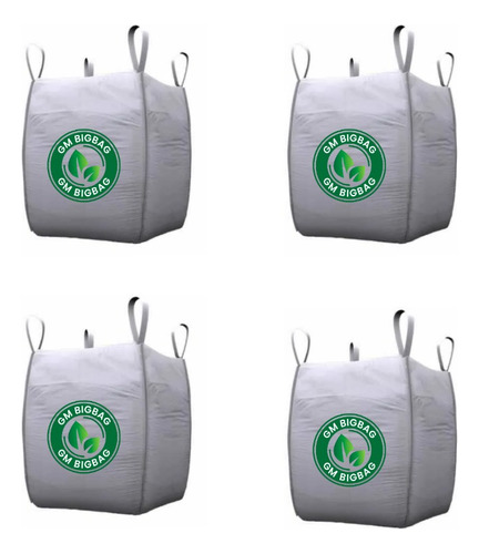 4 Big Bags Ensacar Entulho Reciclagem 120x90x90 Até 1000 Kg