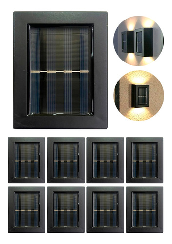 Kit 8 Arandela Solar Para Muro Parede Decorativa Balizador