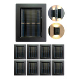 Kit 8 Arandela Solar Para Muro Parede Decorativa Balizador