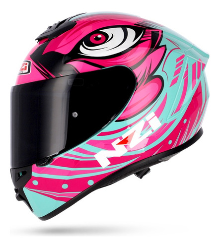 Casco Moto Integral Nzi Trendy It Black & Pink -motoclick