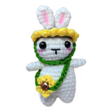 Llavero De Conejo Con Sombrero De Girasol-crochet Bunny 