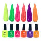 6 Pzs Gel Semipermanente, Uñas. Elige Gama. Beauty Factory Color Gama Fiesta