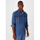 Camisa Jeans Masculina Manga Longa Hering