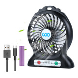 Ventilador De Escritorio 2200 Mah Practico Negro