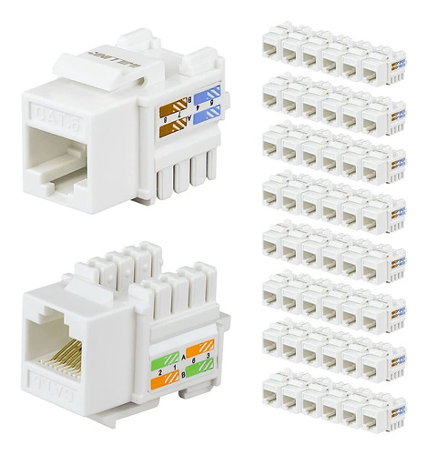 Iwillink Paquete De 50 Cat6 Keystone Jack Rj45 Keystone...