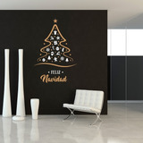 Vinilo Decorativo Arbol De Navidad Feliz