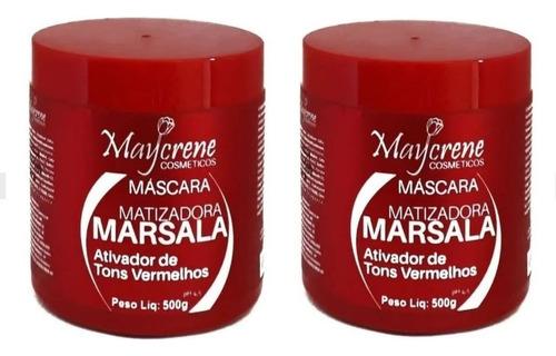  2 Máscara Matizadora Marsala Maycrene 500g