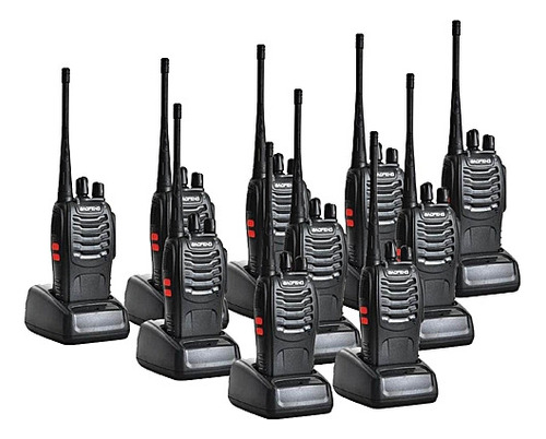 Set 10 Radios Baofeng Bf-888s Uhf 2 Vias Walkie Talkie M S I