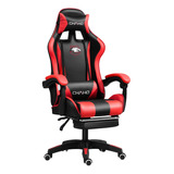 Cadeira Escritório Gamer Ergonômica Reclinável C Massageador Cor Vermelho