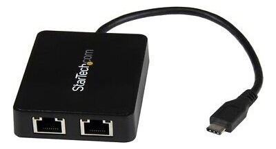 Startech Usb-c To Dual Gigabit Ethernet Adapter With Usb Vvc