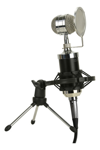 Kit Micrófono Condensador Microlab B5-pro Studio 9060 Negro