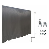  Toldo Cortina 4m L X 2,5 M Lona + Mancais E Engrenagem