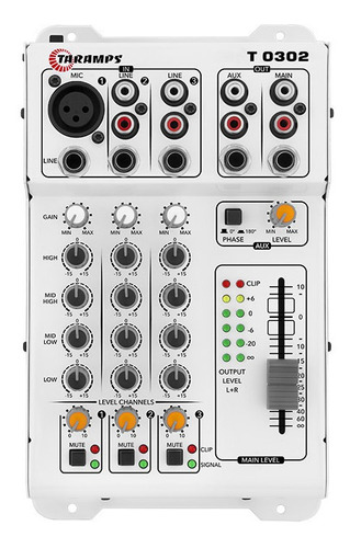Mesa De Som Automotivo Taramps T0302 Canal 3 Entrada 2 Saida