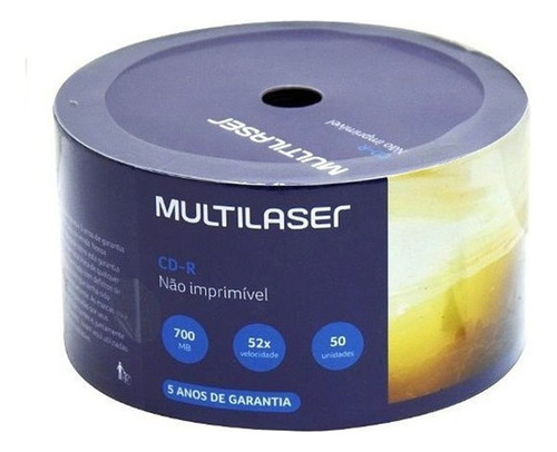 50 Cd-r Virgem Multilaser 700mb 80min Com Logo Nf