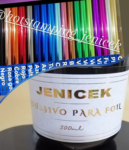 Foil Stamping P/telas 32cmx6mt (x2) + Adhesivo Textil 200ml