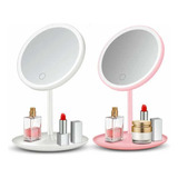 Espejo Redondo Para Maquillaje Luz Led Usb