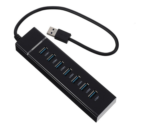 Multicargador Hub Adaptador 7 Puertos Usb 3.0 Celular Laptop