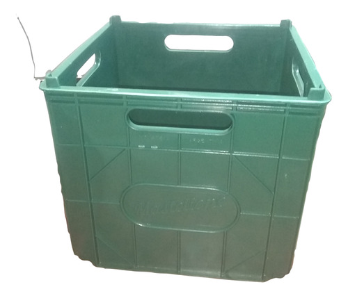  Cajon Tachos Usados Verde Plastico Reforzado Fondo Rejilla