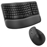 Combo Ergonómico Logitech Teclado Wave Keys + Mouse Lift Izq