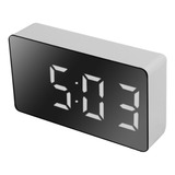 Reloj Led Multifuncional Con Espejo, Alarma Digital, Pantall