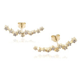 Brincos Feminino Ear Cuff Estrelas Cravejadas Com Zircônias