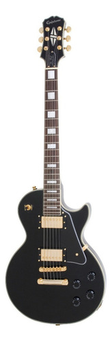 Guitarra Eléctrica EpiPhone Inspired By Gibson Les Paul Custom De Caoba Ebony Brillante Con Diapasón De Ébano