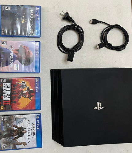 Consola Play Station - Ps 4 Pro 1tb + 4 Juegos Originales