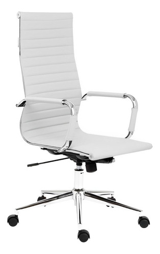 Sillón De Oficina Ejecutivo Pc Modelo Eames Aluminum Respaldo Alto Tapizado Ecocuero Tensado Primera Calidad Superior