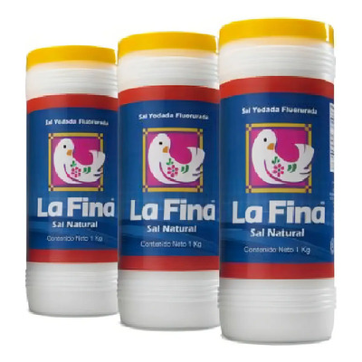 Sal De Mesa Yodada Flourada La Fina 3pz De 1 Kg | MercadoLibre