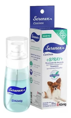 Serenex Cães Spray 70 Ml Feromônio Que Acalma Konig