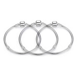 3 Pcs Pulsera Original Plata Incluye Estuche Y Bolsa D