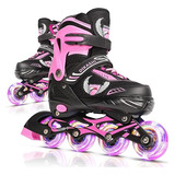 Patines En Línea Ajustables Para Niñas Con Ruedas Iluminadas