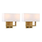 Permo Juego De 2 Candelabros De Pared Simple Con Cabezal Dob