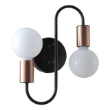 Luminária Arandela Moderna Dupla Trace Abajur Parede Soquete E27 P/ Lampadas Decorativas St1353 Cor Preto 110v/220v (bivolt)