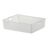 Caixa Organizadora De Cestas Paramount Openwork 34x27x9cm, Cor Branca