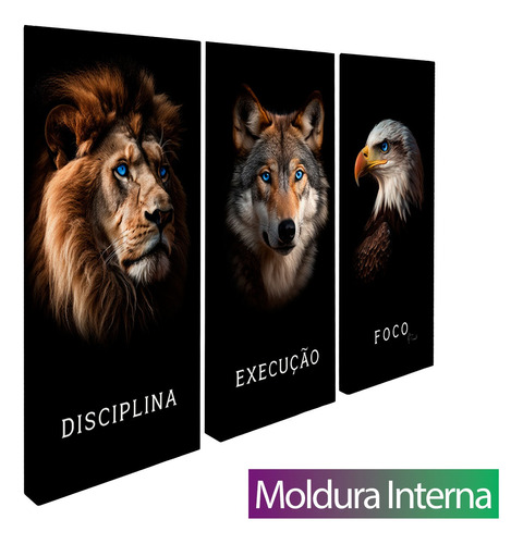 Quadro Decorativo 3peças Grande Moldura Interna