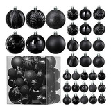 Bolas Para Arbol De Navidad X36u.- 4/6/8cm-negro