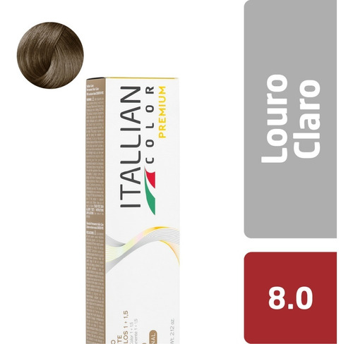 Kit Tintura Itallian Hairtech  Itallian Color Premium Premium Tom 8.0 Louro Claro Para Cabelo