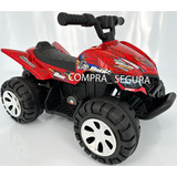 Moto Cuatrimoto Electrica Niño 4 Años Bluetooth Usb Recgable Color Rojo Spider